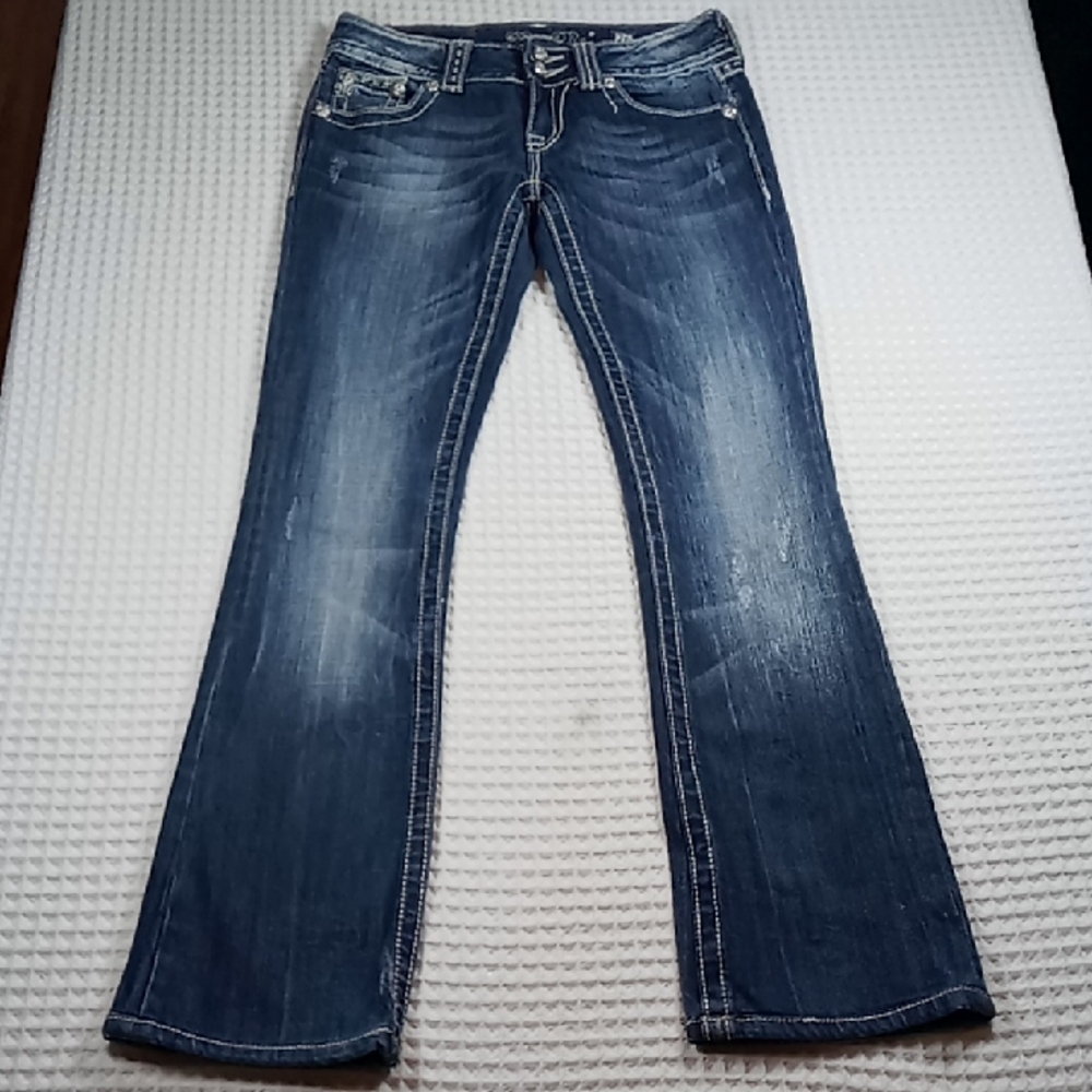 Miss Me Dark Blue Boot Cut Jeans JPW5066 Size 26 Stitched 5 Pocket